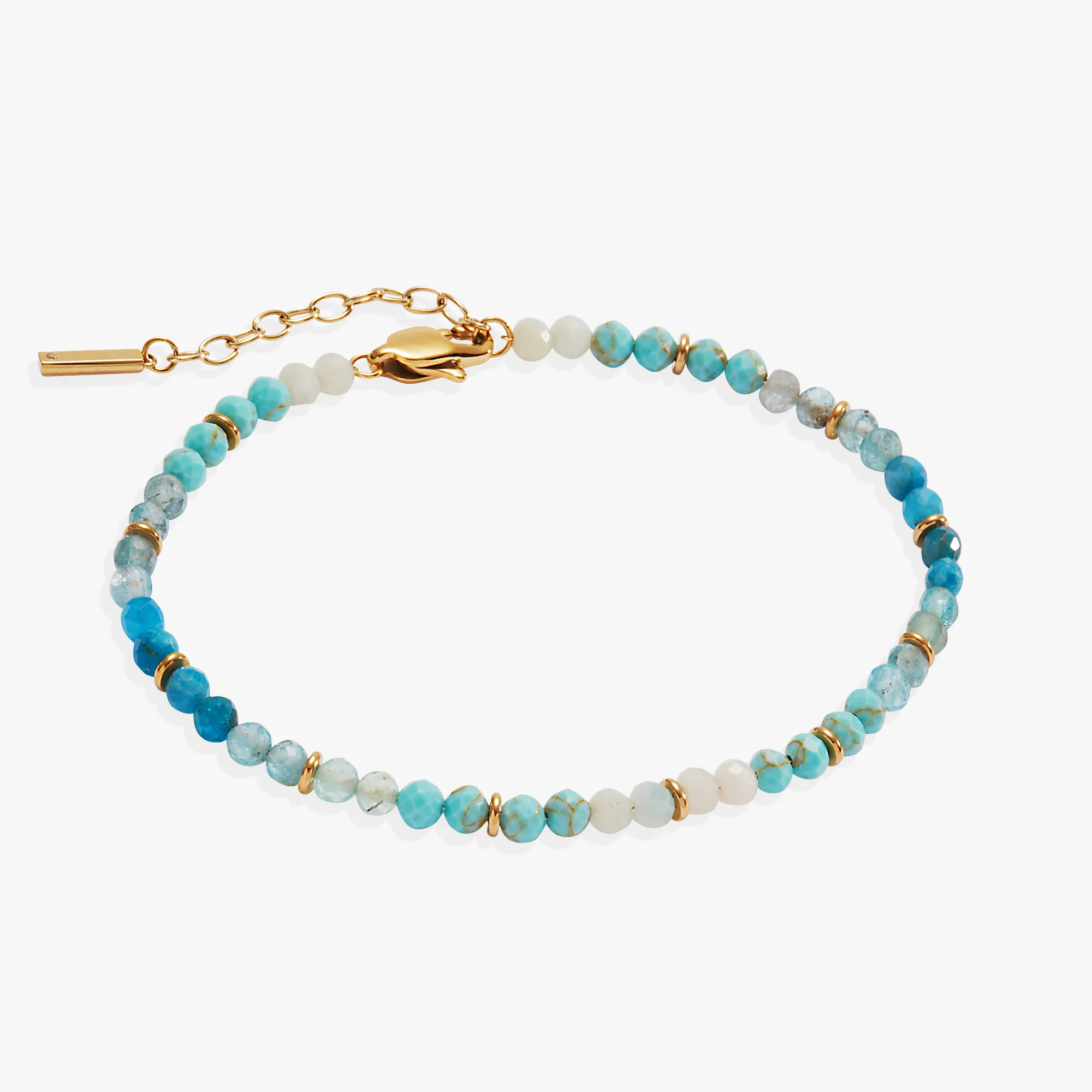 Turquoise Ombre Semi-Precious Beaded Anklet