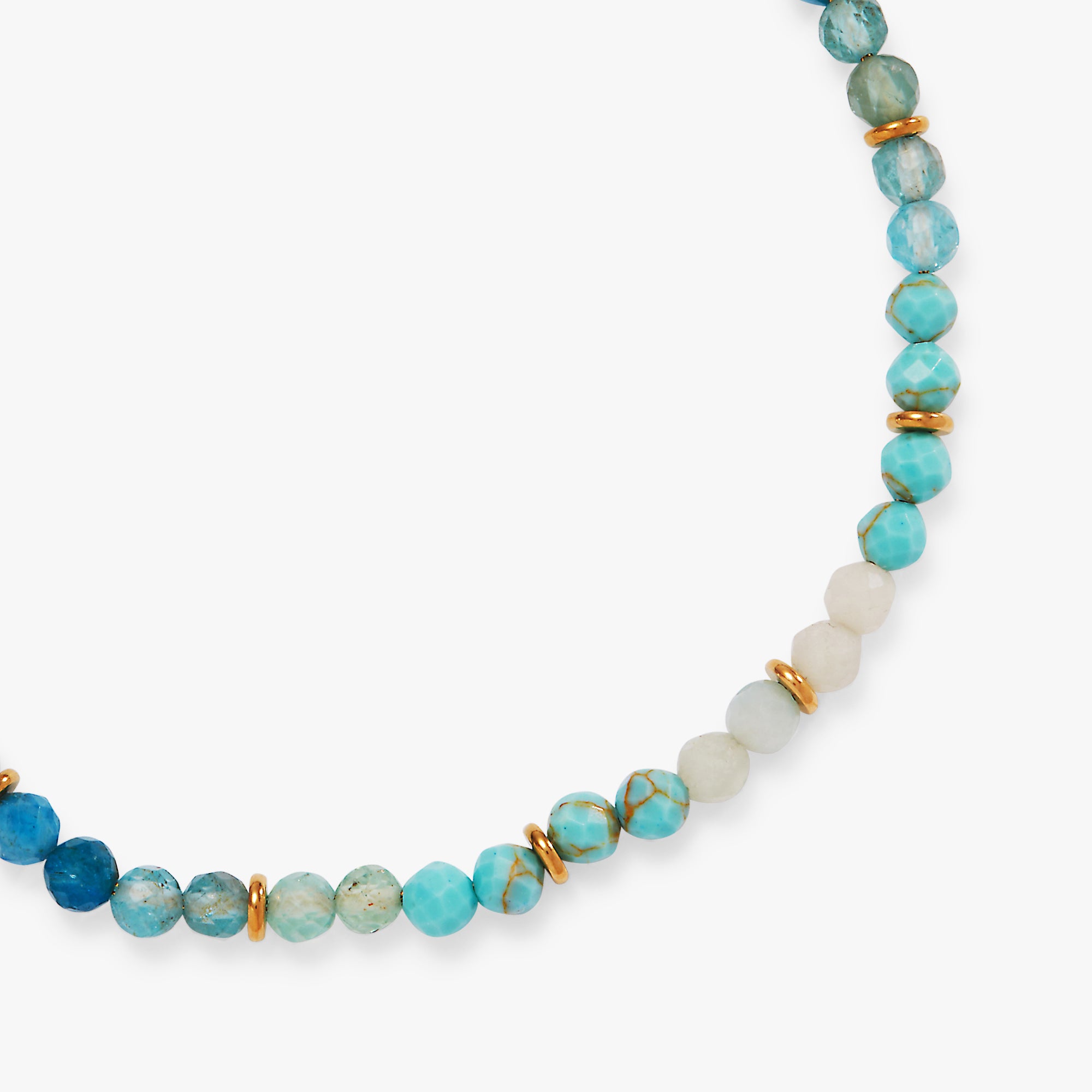 Turquoise Ombre Semi-Precious Beaded Anklet - Image 4