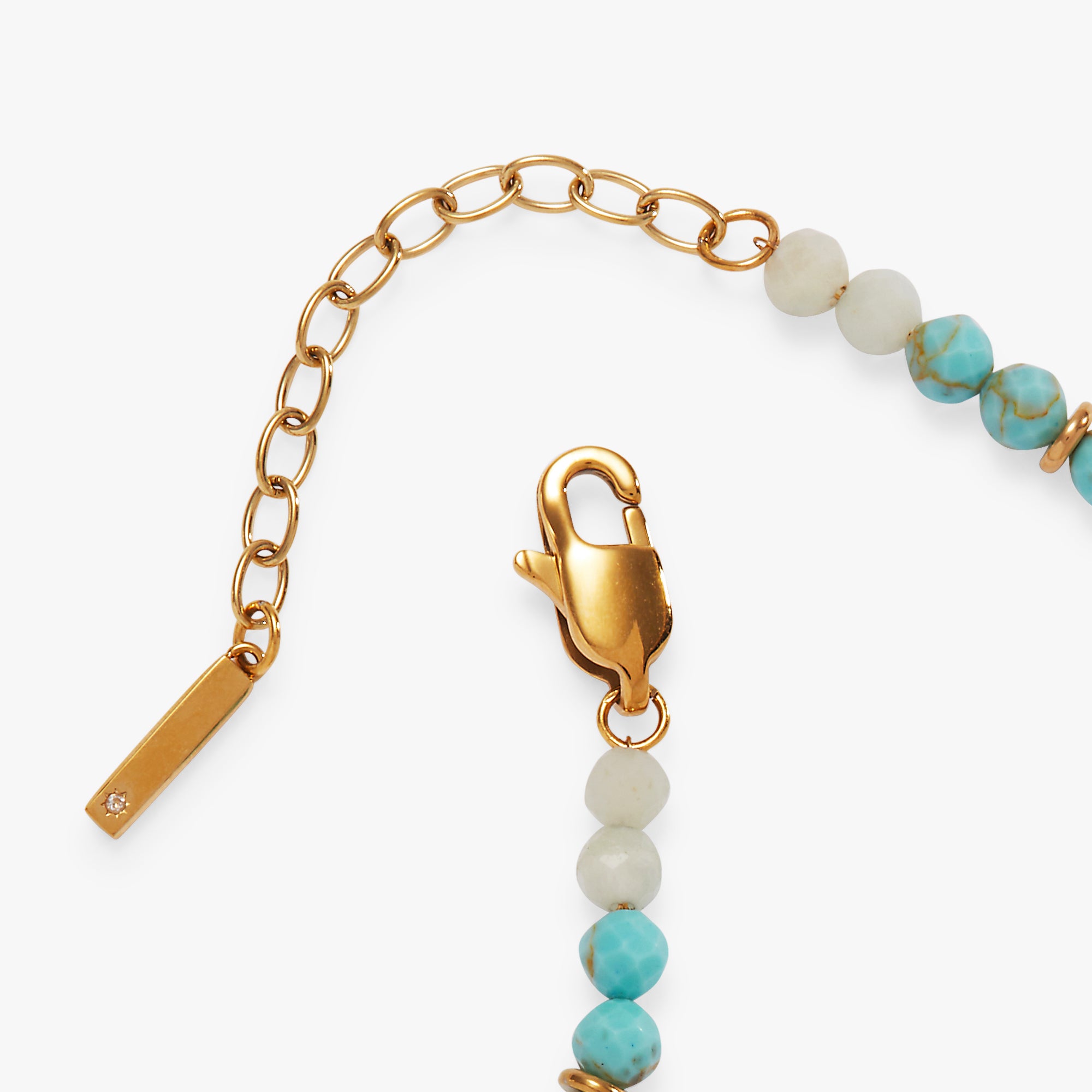 Turquoise Ombre Semi-Precious Beaded Anklet - Image 5