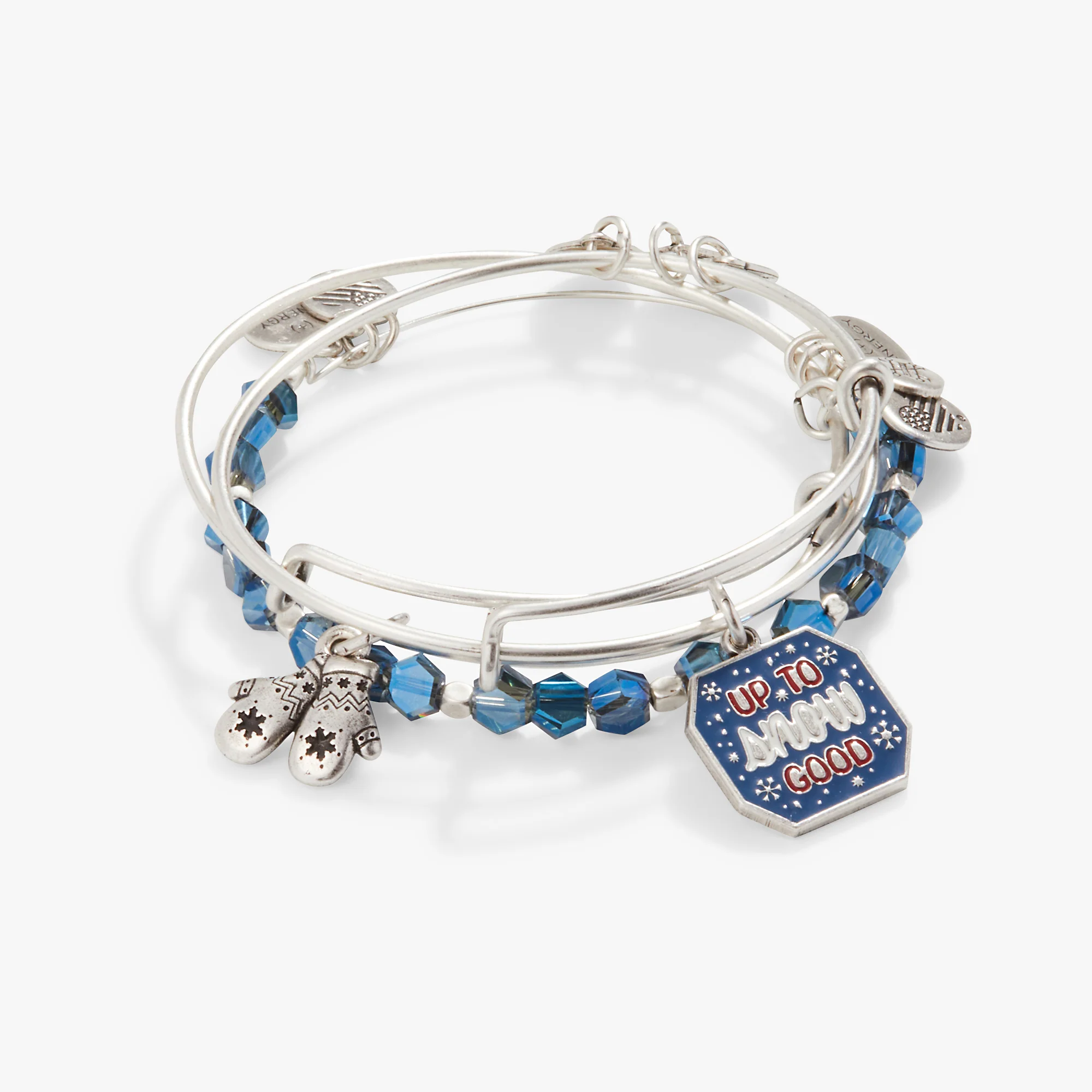 'Up to Snow Good' Charm Bangle. Set of 3