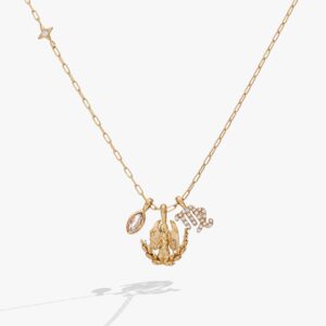 Virgo Zodiac Charm Cluster Necklace