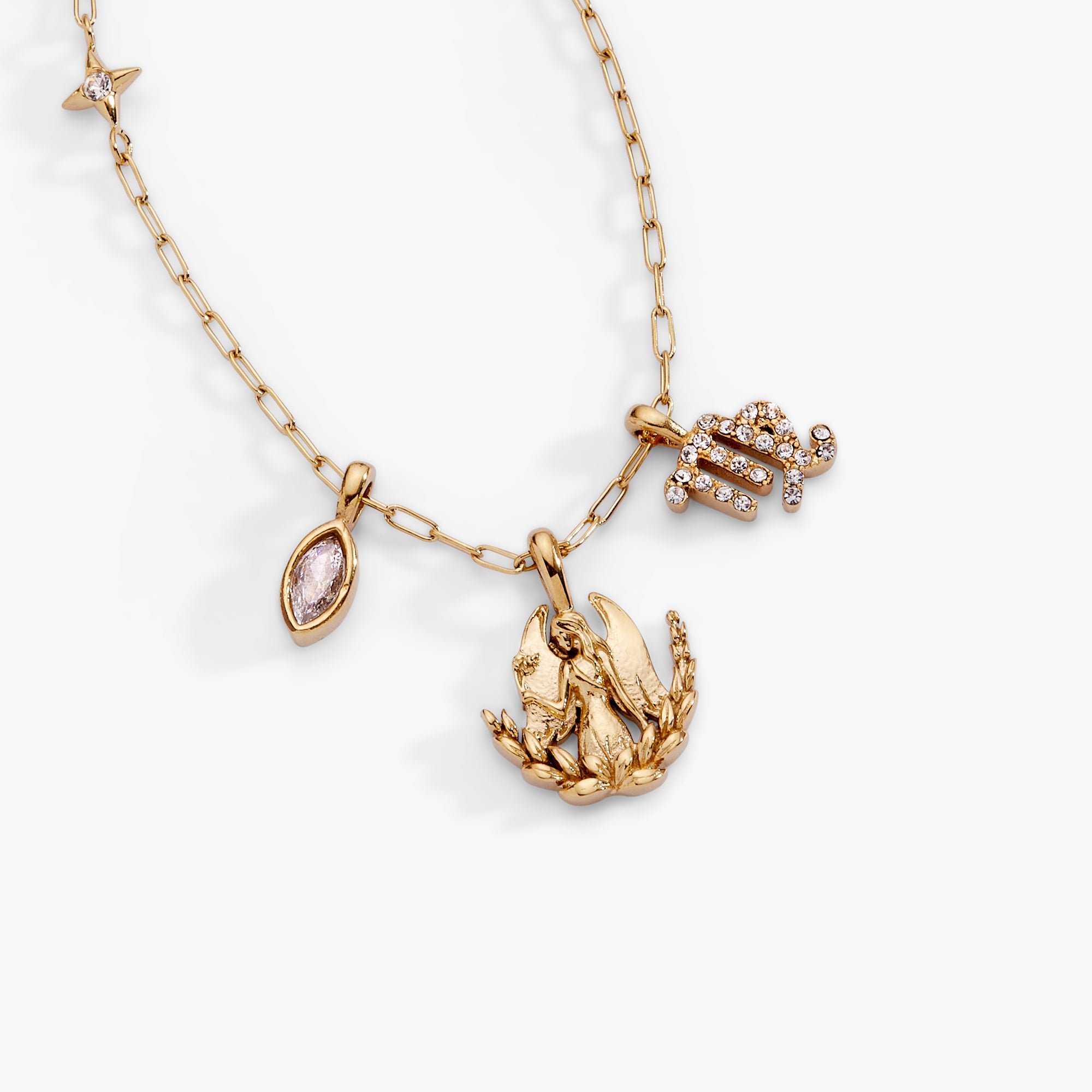 Virgo Zodiac Charm Cluster Necklace - Image 3