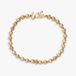 Wife Elongated Crystal Stretch Bracelet