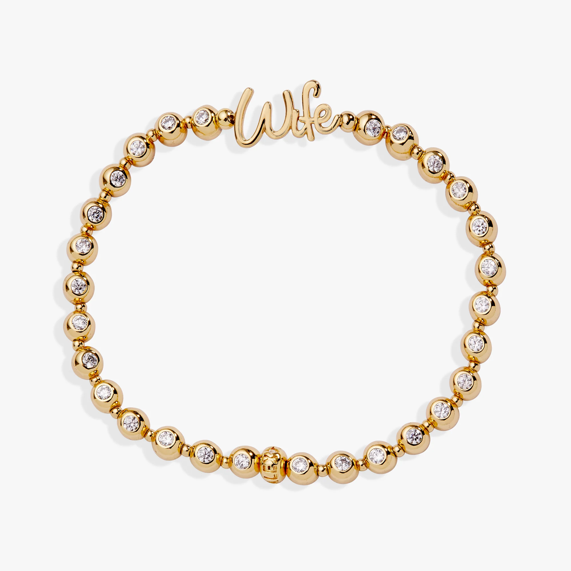 Wife Elongated Crystal Stretch Bracelet